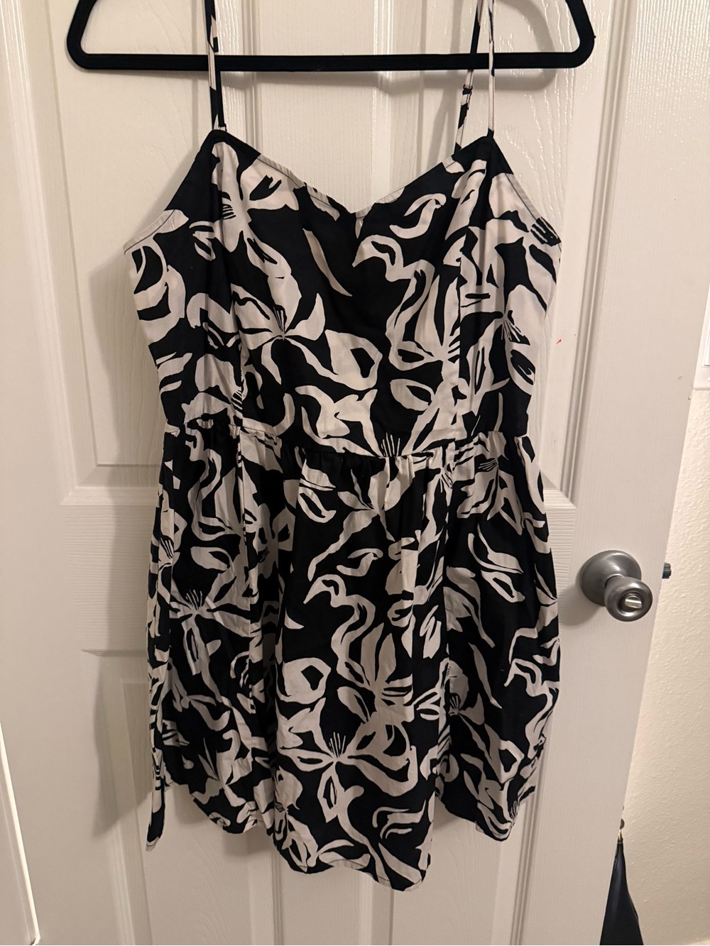 H&M Black and White Floral Mini Dress